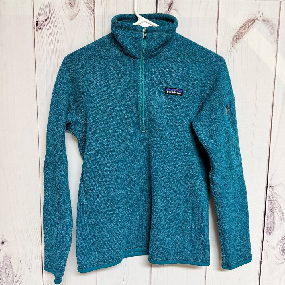Patagonia‎ Women’s Better Sweater 1/4 Zip Small Teal Blue Heather EUC